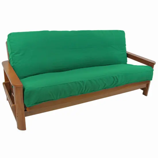 Solid Twill 8 to 9-inch Full Futon Cover - Emerald {1}