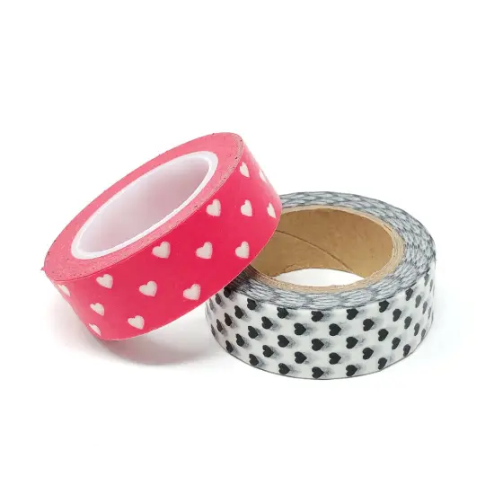 Wrapables 10M L x 15mm W Set of 2 Washi Masking Tape Red and Black {2}