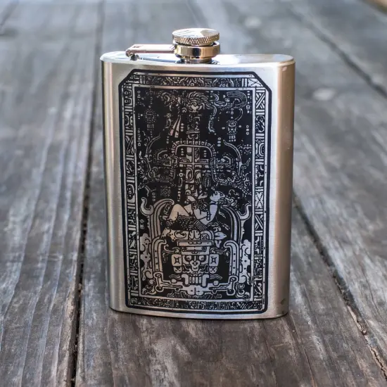 8oz Mayan Astronaut Stainless Steel Flask {4}