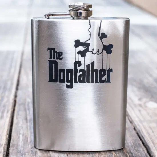 8oz The Dogfather Stainless Steel Flask {2}