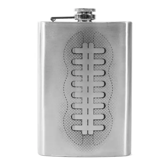 8oz Football Stainless Steel Flask {1}