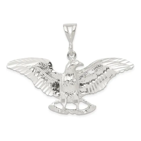 Sterling Silver Eagle Charm Pendant Bird Jewelry 54mm x 28mm {2}