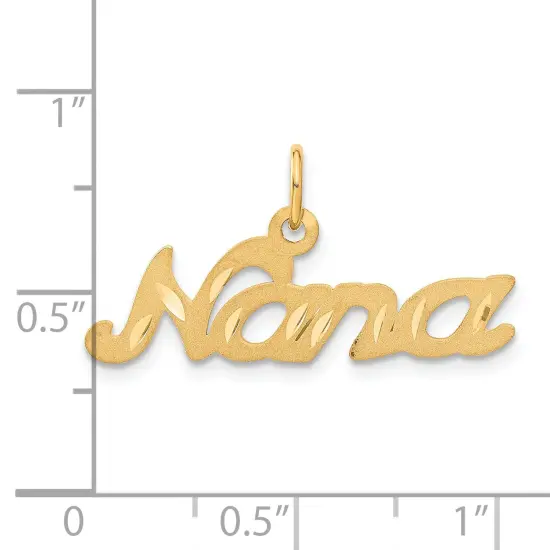 10K Yellow Gold Nana Charm Grandma Jewelry FindingKing 15 X 29mm {2}
