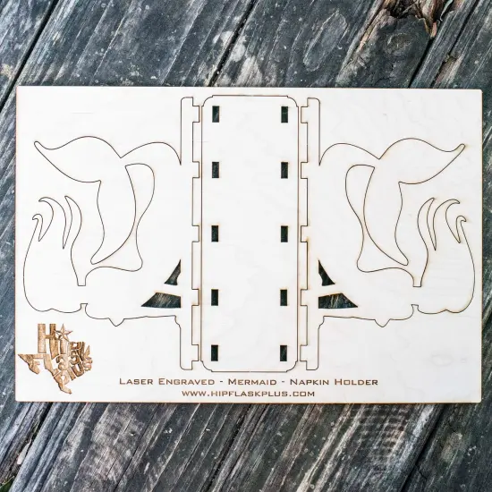 Napkin Holder - Mermaid - Raw Wood Craft {2}