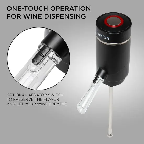 Ivation Wine Aerator and Dispenser Spout, Electric Wine Pourer and Stopper {3}