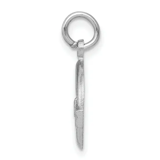 10K White Gold Claddagh Charm Irish Love Jewelry New 20 X 13mm {3}