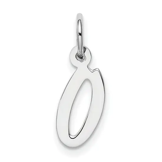 Sterling Silver Small Initial Letter O Charm Pendant Jewerly 19mm x 8mm {1}