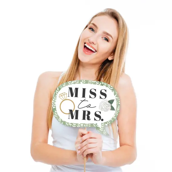 Big Dot of Happiness Funny Boho Botanical Bride - Greenery Bridal Shower and Wedding Party Photo Booth Props Kit - 10 Piece {3}