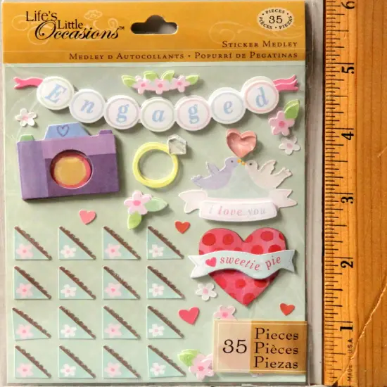K & Company Life's Little Occasions Engagement Photos Dimensional Stickers Medley {1}