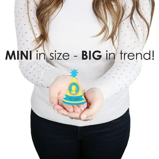 Big Dot of Happiness Ducky Duck - Mini Cone Baby Shower or Birthday Party Hats - Small Little Party Hats - Set of 8 {4}