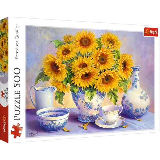 500 Piece Jigsaw Puzzles, Sunflowers, Plant and Flower Puzzles, Painting Puzzle, Adult Puzzles, Trefl 37293 {1}
