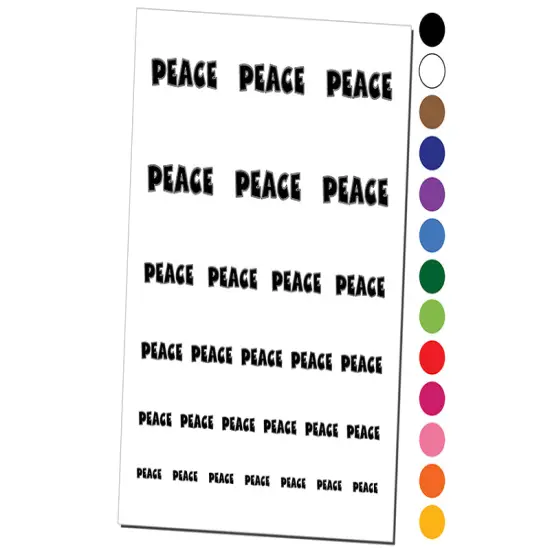 Peace Fun Text Temporary Tattoo Water Resistant Fake Body Art Set Collection Light Pink {1}
