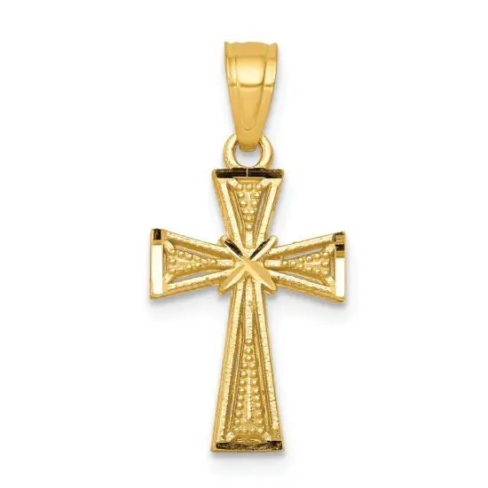 10K Gold Cross Pendant Charm Jewelry 20 x 11mm {1}