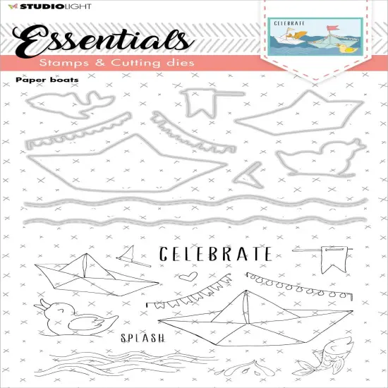 Studio Light Essentials Stamp & Die Set-Nr. 24, Paper Boats {1}
