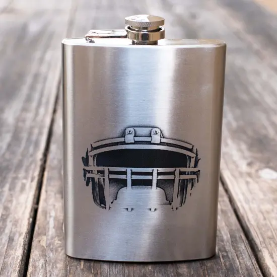 8oz Football Helmet Stainless Steel Flask {2}