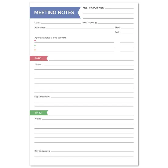 bloom daily planners Planning Pad, 6" x 9", Double Sided Meeting Notes, Neutral {3}