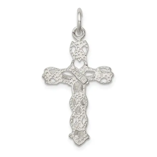 Sterling Silver Crucifix Charm Religious Jewelry 30mm x 16mm {3}