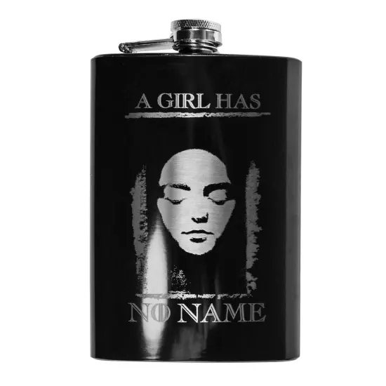 8oz BLACK A Girl Has No Name Flask {1}