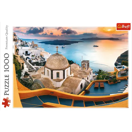 1000 Piece Jigsaw Puzzles, Fairytale Santorini, Puzzle of Greece, Island Paradise and Ocean Scene, Adult Puzzles, Trefl 10445 {3}