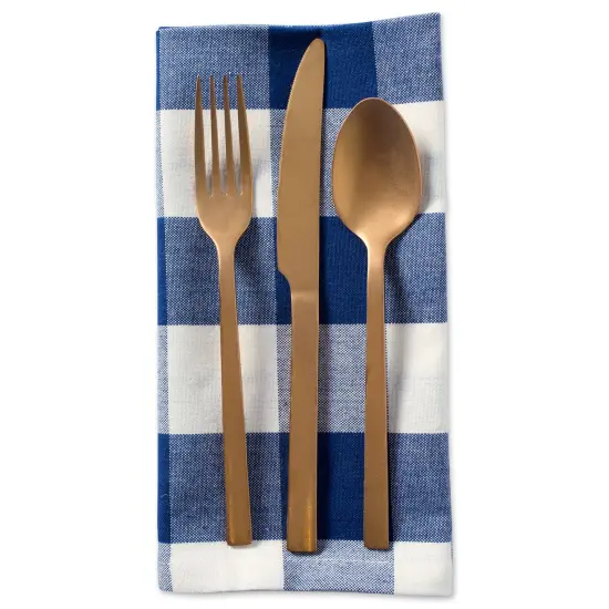 DII Navy Buffalo Check Tablecloth {2}