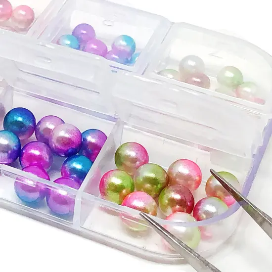 Wrapables Dazzling Nail Art Rhinestones Nail Manicure with Plastic Case Pearlescent Beads {2}