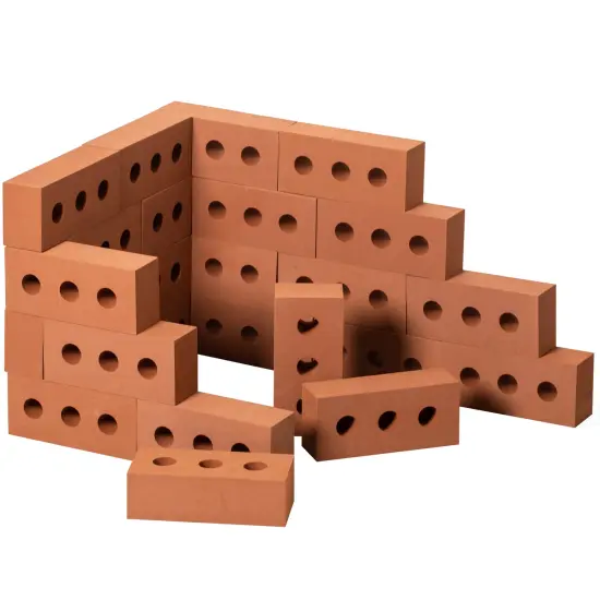 Construction Stacking Building Red Brick Block, Rectangle Foam Kids creative toy bric, 25 Pack {1}