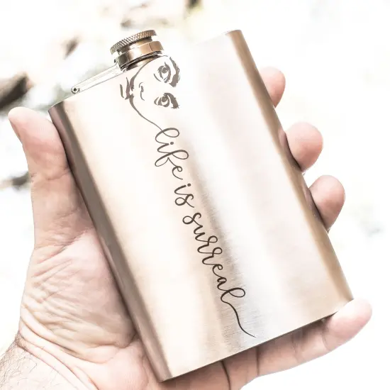 8oz Life is Surreal Stainless Steel Flask {3}