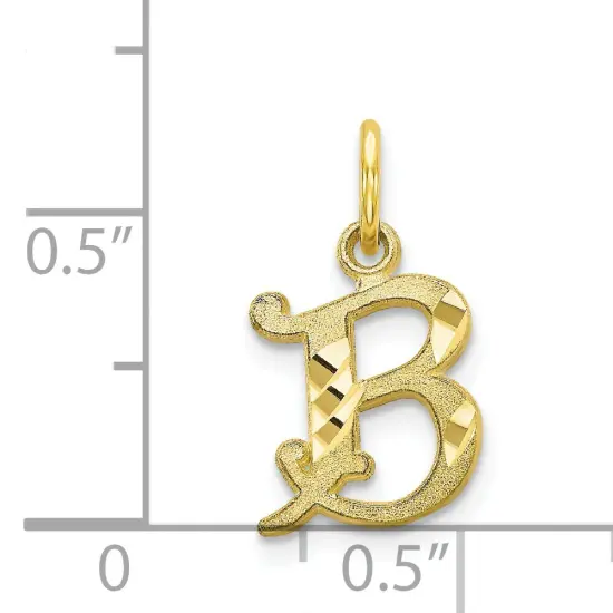 10K Yellow Gold Initial B Charm Letter Jewelry New 20 X 11mm {3}