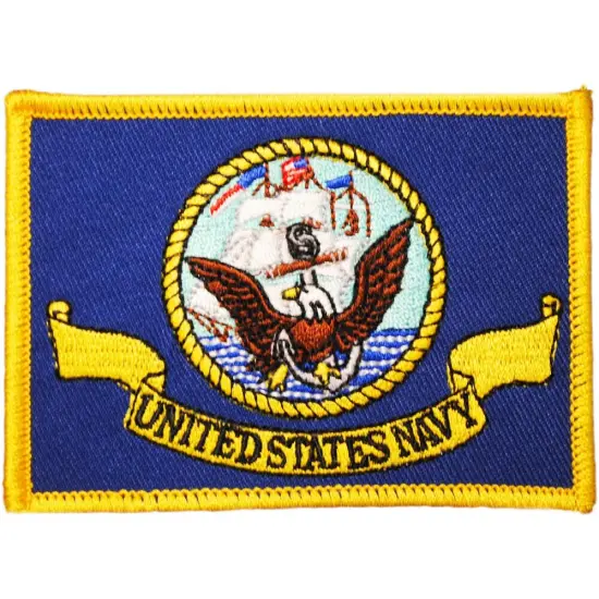 Eagle Emblems Patch-US Navy Flag (3-1/2"x2-1/2") {1}