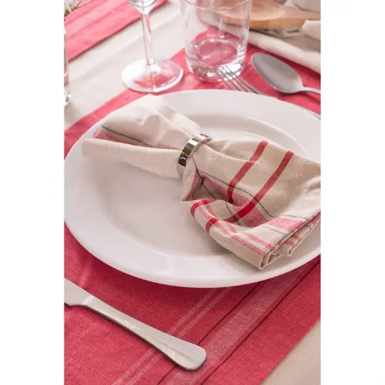 DII Red Chambray French Stripe Placemat (Set of 6) {5}