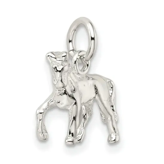 Sterling Silver Horse Charm Jewelry Animal Jewelry 19mm x 16mm {4}