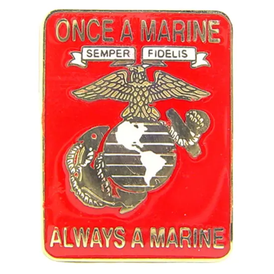 U.S.M.C. Logo Once A Marine Pin 1" {1}