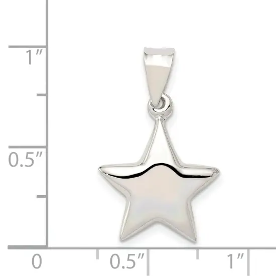Sterling Silver Star Charm Pendant Celestial Jewelry 23mm x 16mm {5}