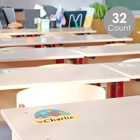 Big Dot of Happiness Ocean Creatures - DIY Blank Paper Desk or Locker Labels - Classroom Name Tags - Set of 32 {3}