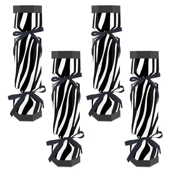 Big Dot of Happiness Zebra Print - No Snap Safari Party Table Favors - DIY Cracker Boxes - Set of 12 {1}