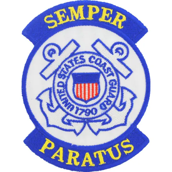 Eagle Emblems Patch-US Coast Guard Logo, Semper Paratus (3-7/8") {1}