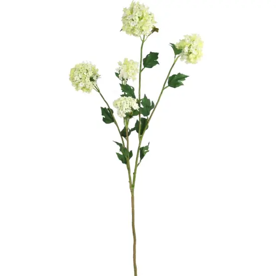 Garden of Dreams: 38" Silk Artificial Cream Green Snowball Spray - Ideal for Rustic Decor and Outdoor Garden Parties {2}