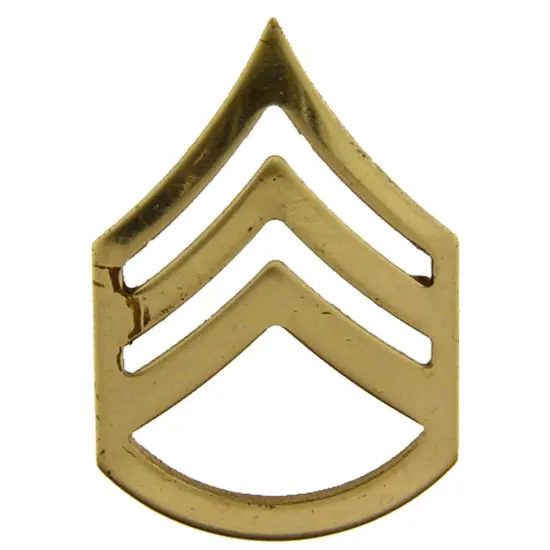 U.S. Army E6 Staff Sergeant Pin Gold Plated 1" {1}