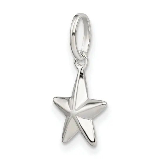 Sterling Silver Star Charm Pendant Celestial Jewelry 18mm x 12mm {3}