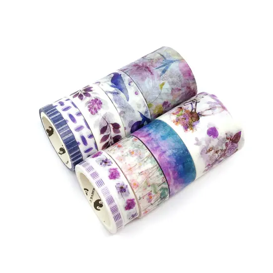 Wrapables Decorative Washi Tape Box Set (10 Rolls) Purple Tones {5}