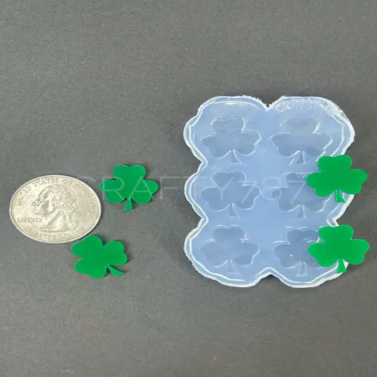 Three Leaf ShamrockStud Earring Silicone Mold (A2) {2}