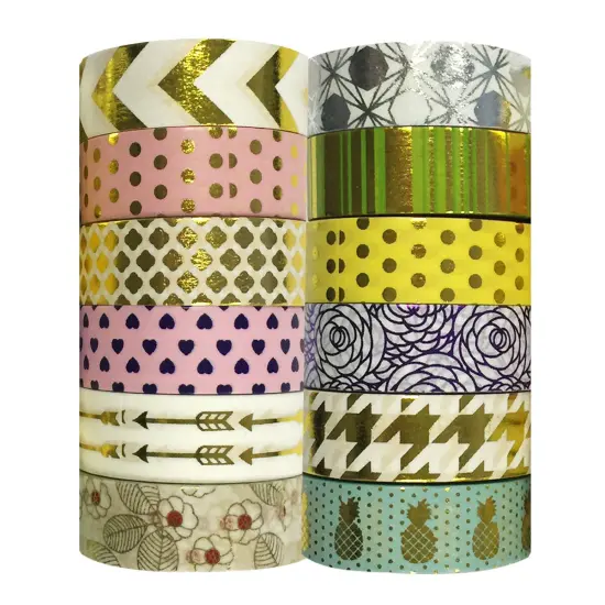 Wrapables Washi Tapes Decorative Masking Tapes, Set of 12, ADSET60 {2}