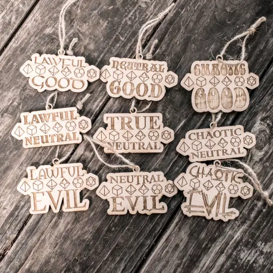 Ornament - Know Your Role - Alignment - Set of 9 - Raw Wood 2x4in {1}