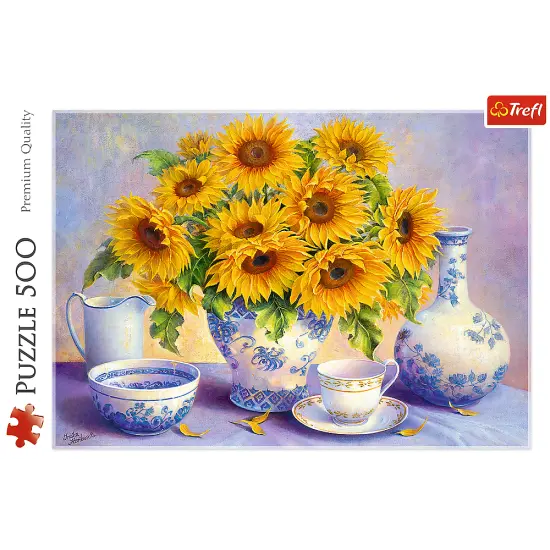 500 Piece Jigsaw Puzzles, Sunflowers, Plant and Flower Puzzles, Painting Puzzle, Adult Puzzles, Trefl 37293 {3}