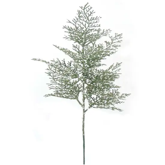 72-Pack Frosted Glitter Cedar Pine Sprays | 18-Inch | Holiday Foliage | Winter-Themed Crafting Supplies - 2024 Christmas Collection, Floral Home by Artificial Flowers {1}