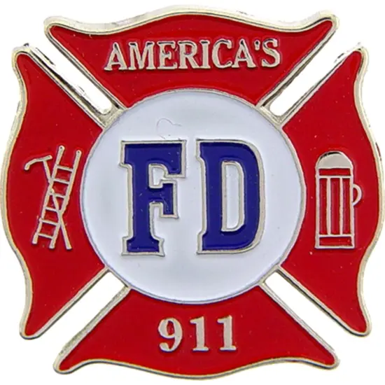 America's 911 Fire Department Pin 1" {1}