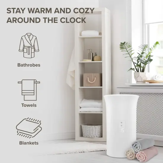 Live Fine Bathroom Towel Warmer, Large Blanket & Towel Heater White {4}