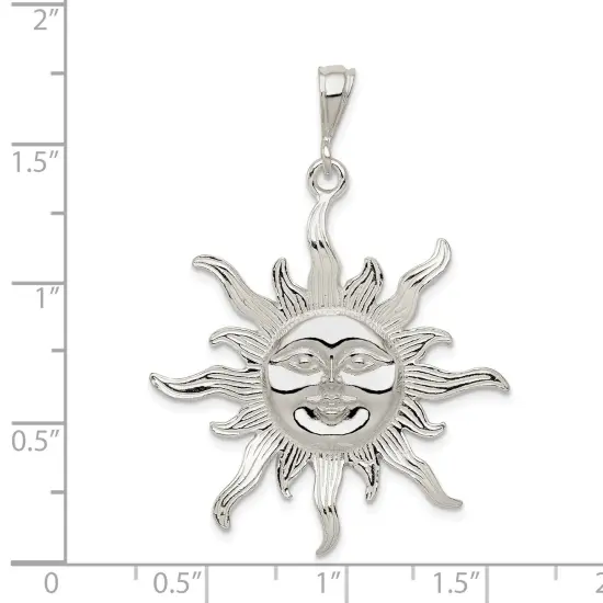 Sterling Silver Sun Jewelry Charm Celestial Jewelry 28mm x 22mm {2}