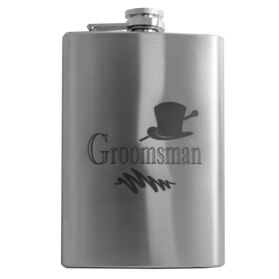 8oz Groomsman Wedding Stainless Steel Flask {1}