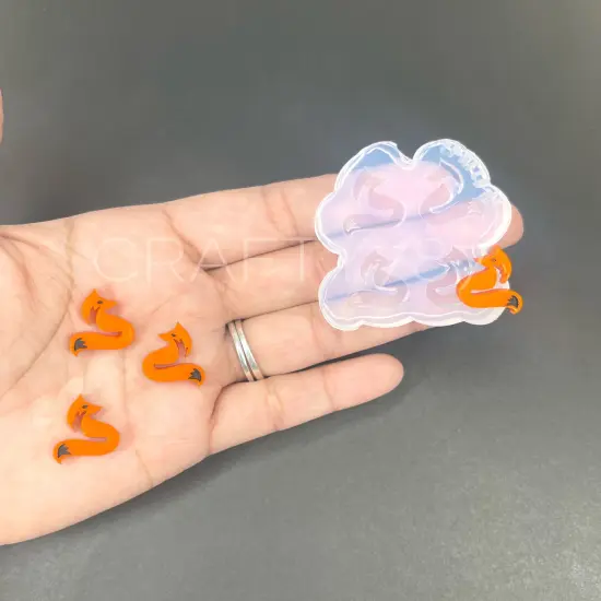 Fox Stud Earring Silicone Mold (B6) {1}